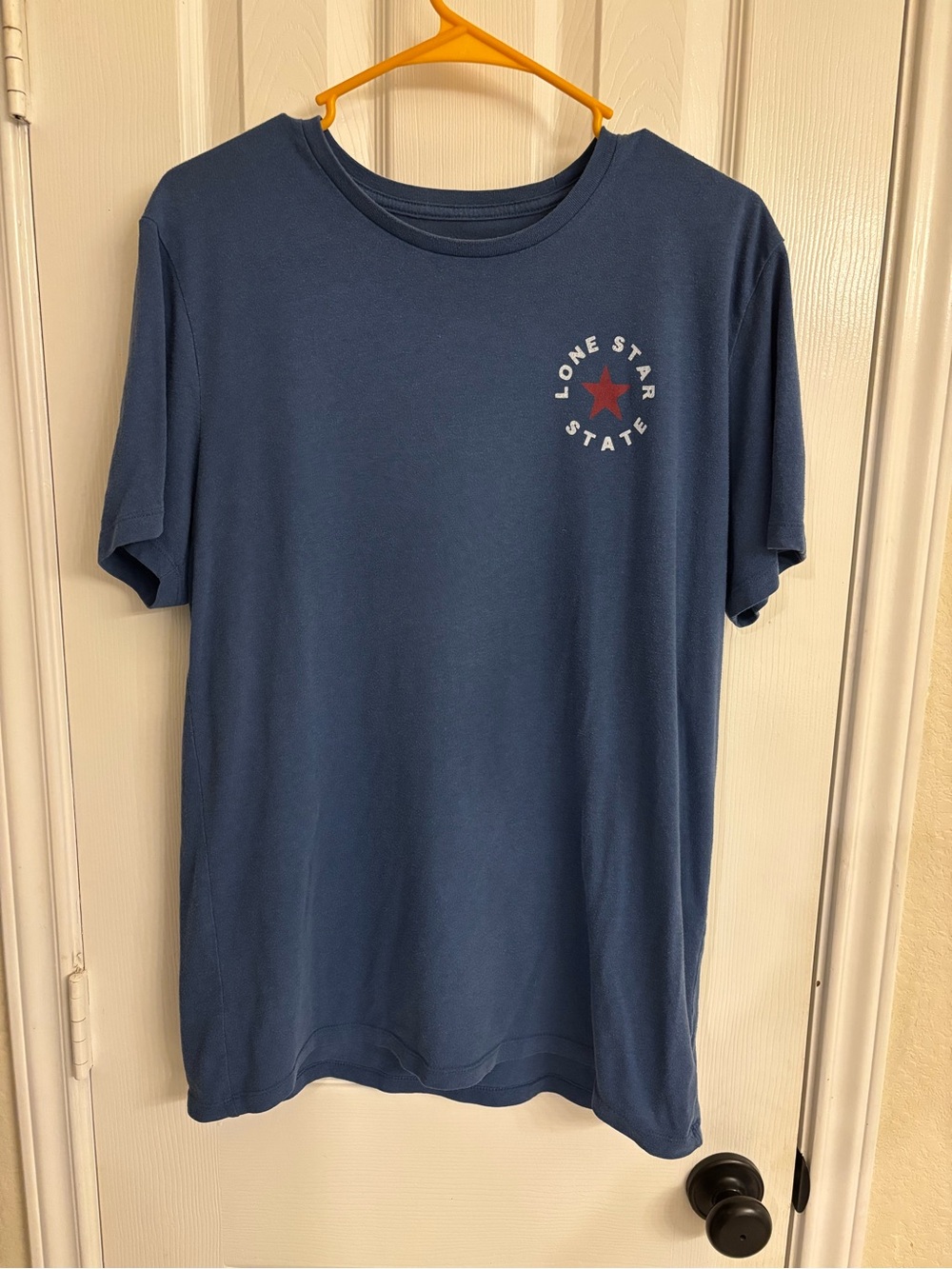 Old Navy Blue Lone Star State  Graphic Cotton Crew Neck Men's T-Shirt Size Large